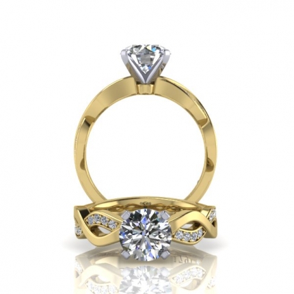 AH_Wardle Round Brilliant Diamond Ring in 18kt Yellow Gold AU - Main View